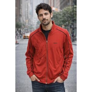 RARE Vintage Men's Reebok Red Track Full Zip Jacket Size L